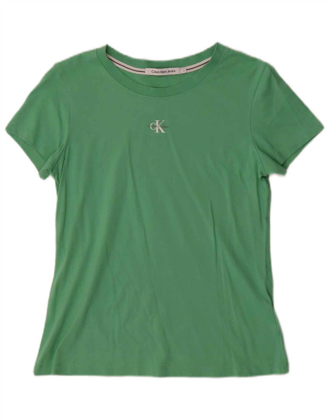 CALVIN KLEIN JEANS Womens T-Shirt Top UK 12 Medium Green