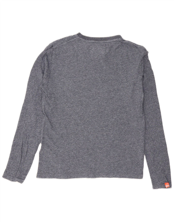 Superdry Herren-Langarmoberteil aus mittelblauer Baumwolle