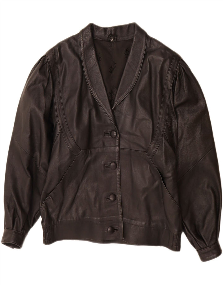 Vintage Damen Lederjacke IT 42 Medium Schwarz