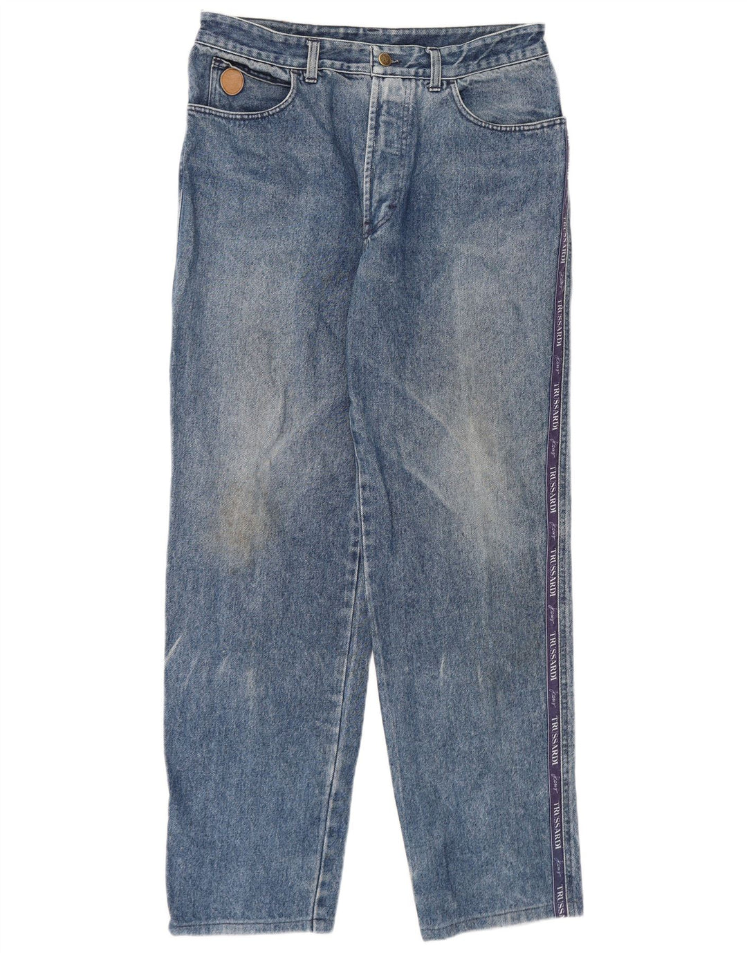 Trussardi Herren Straight Jeans IT 52 XL W38 L32 Blaue Baumwolle