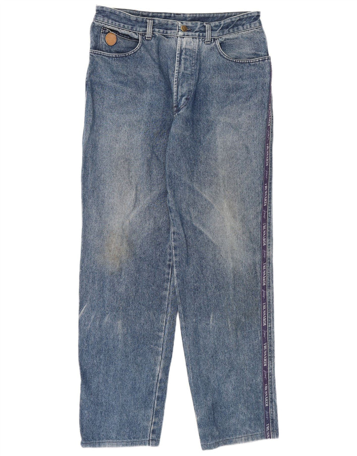 Trussardi Herren Straight Jeans IT 52 XL W38 L32 Blaue Baumwolle