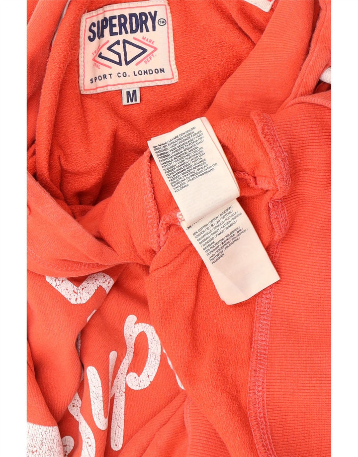 Superdry Womens Graphic Oversized Hoodie Pullover UK 14 Mittelrote Baumwolle