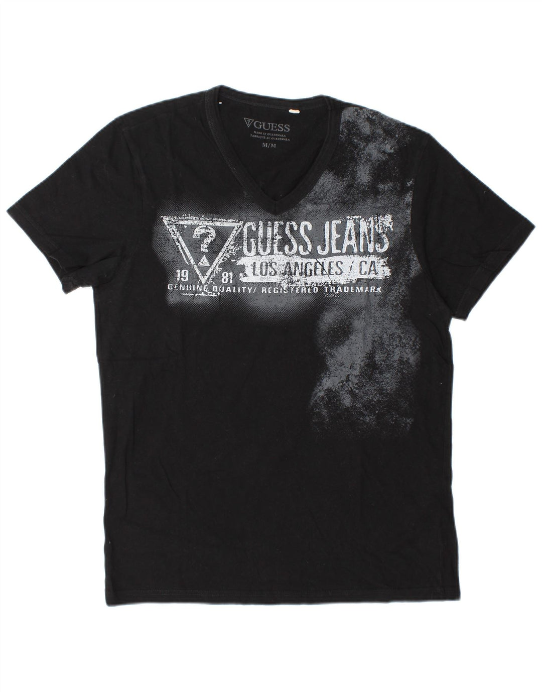 Guess Herren-T-Shirt mit Grafik, mittelschwarz, Baumwolle