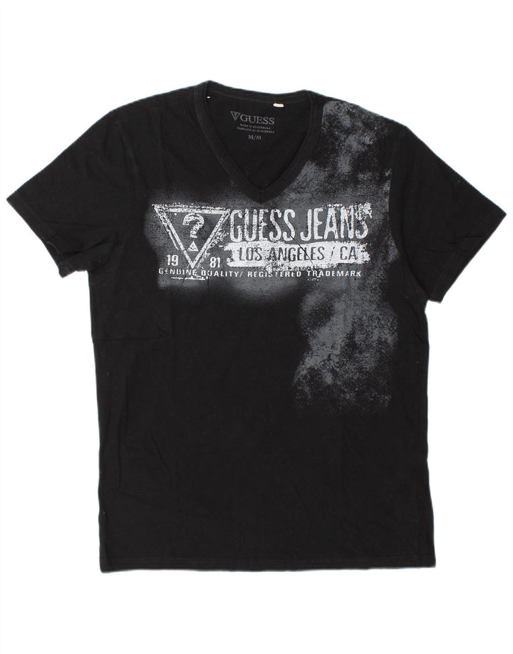 Guess Herren-T-Shirt mit Grafik, mittelschwarz, Baumwolle