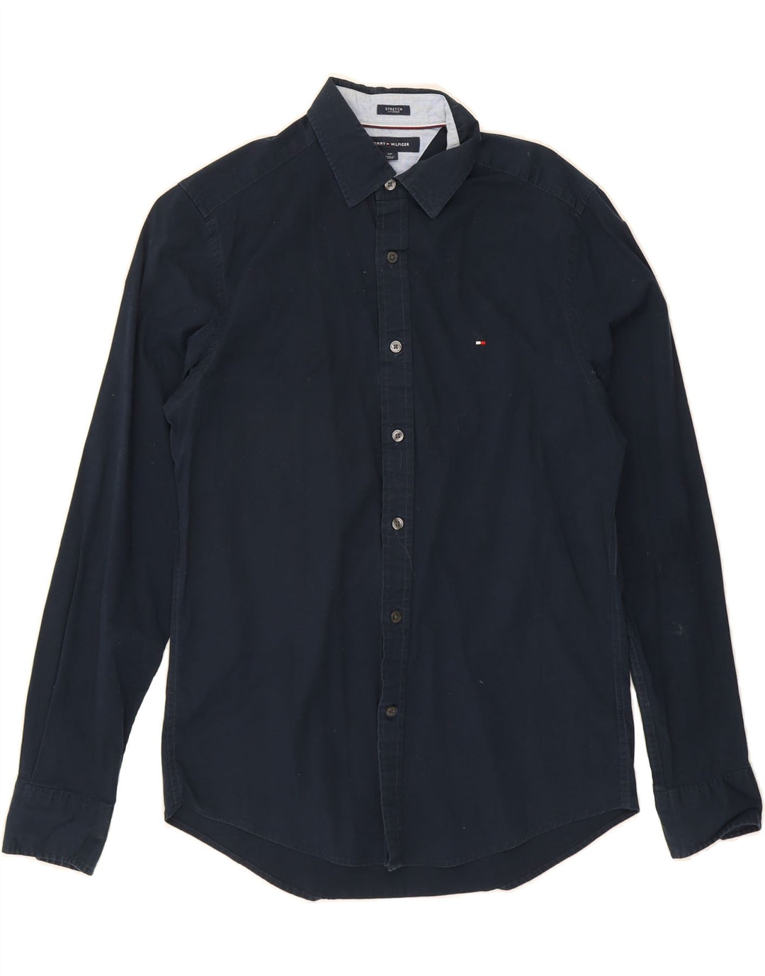 TOMMY HILFIGER Mens Shirt Small Navy Blue Cotton Vintage Tommy Hilfiger and Second-Hand Tommy Hilfiger from Messina Hembry 