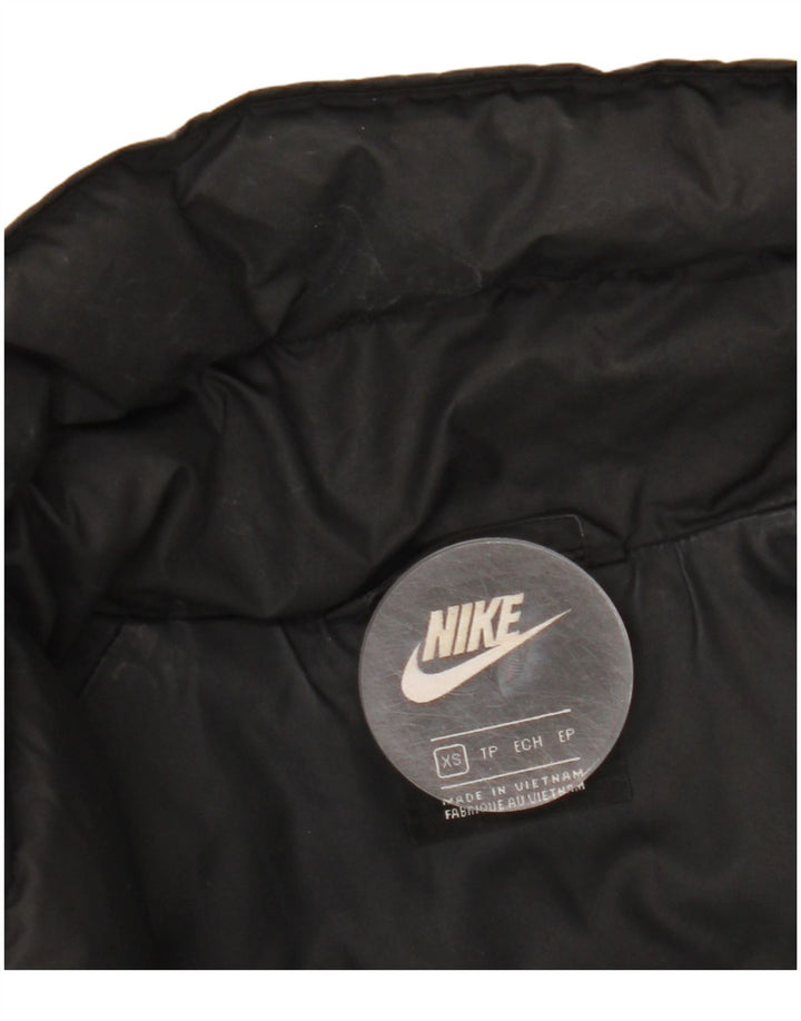 Nike Damen-Übergröße, gepolsterte Jacke mit Grafik, UK 6, XS, Schwarz, Polyester