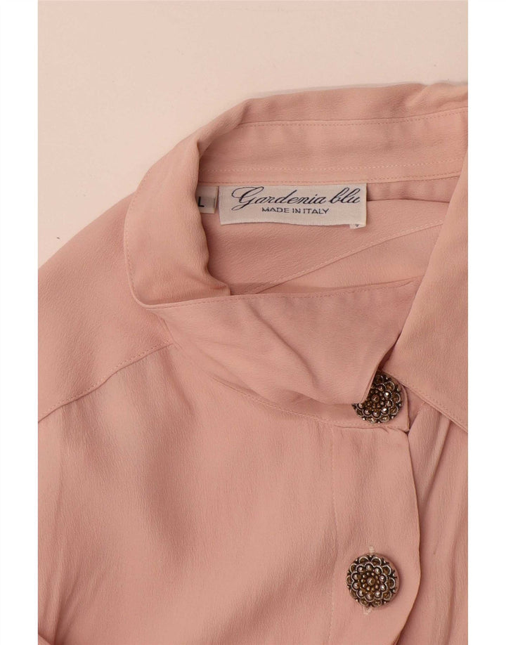 Vintage Damen Hemdbluse UK 16 Groß Rosa
