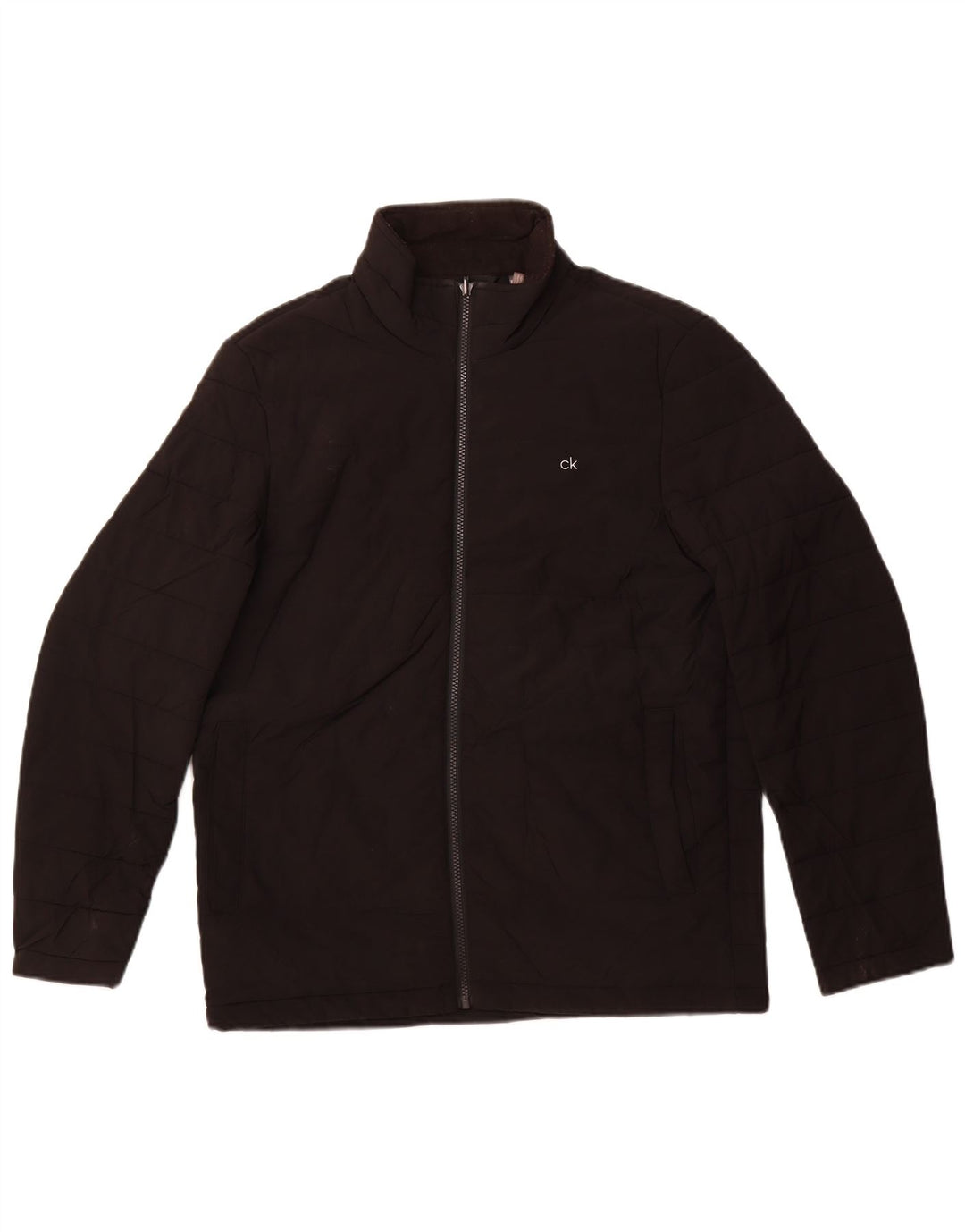 CALVIN KLEIN Herren Wattierte Jacke UK 36 Small Schwarz Polyester