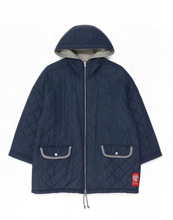 Belfe & Womens Übergroße Wende-Steppjacke UK 14 Mittelmarineblau