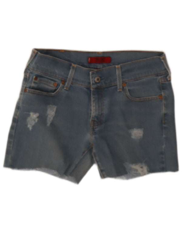 Levi's Damen 559 Distressed Denim Shorts W32 Große blaue Baumwolle