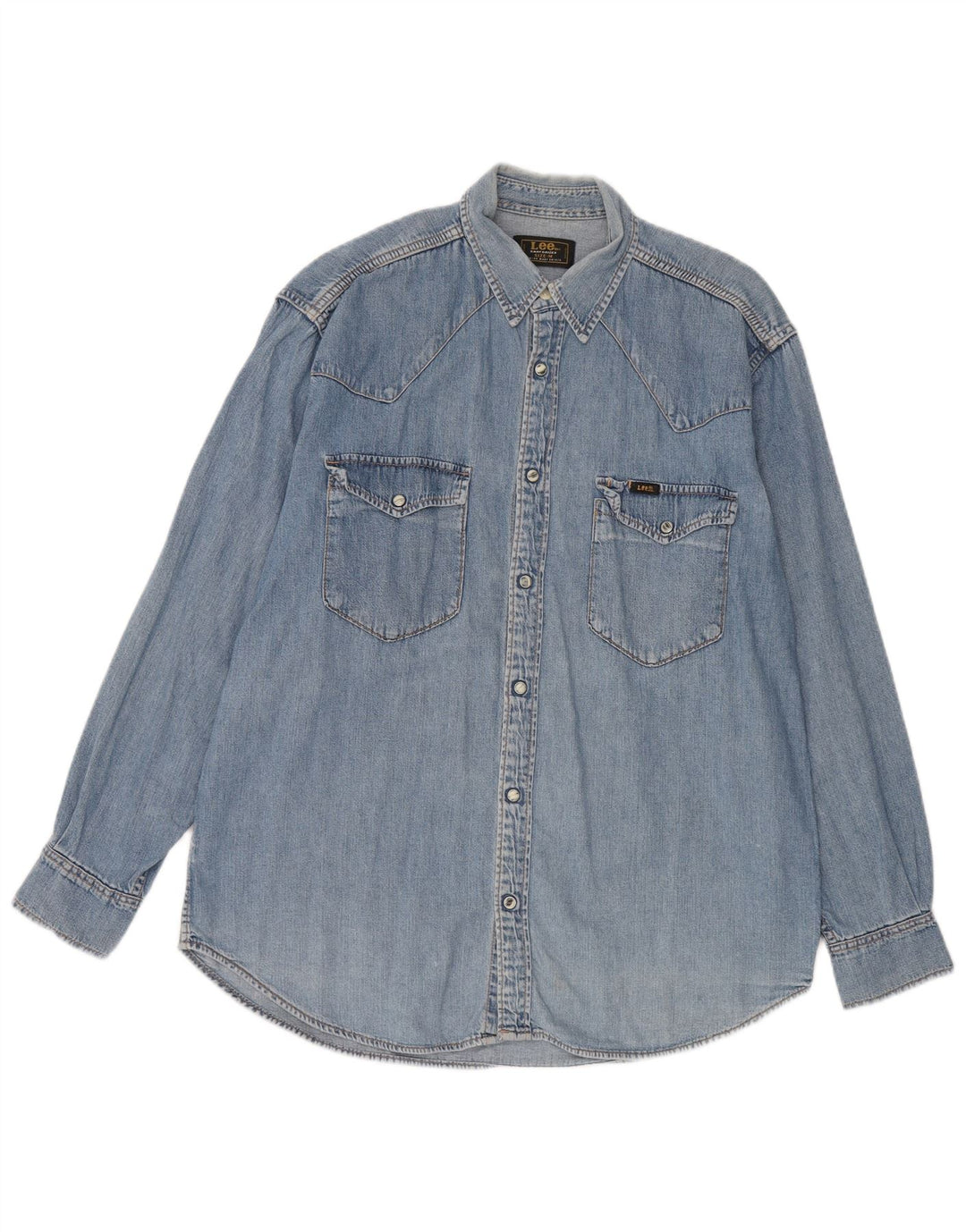 Lee Herren-Jeanshemd aus mittelblauer Baumwolle