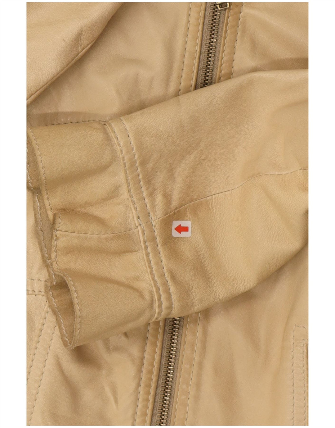 Valentino Damen Crop Lederjacke IT 40 Small Beige Leder