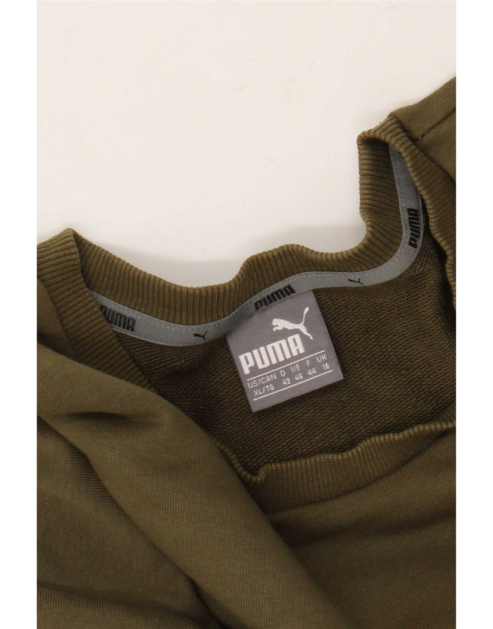 Puma Damen Grafik-Sweatshirt-Pullover UK 16 Large Khaki