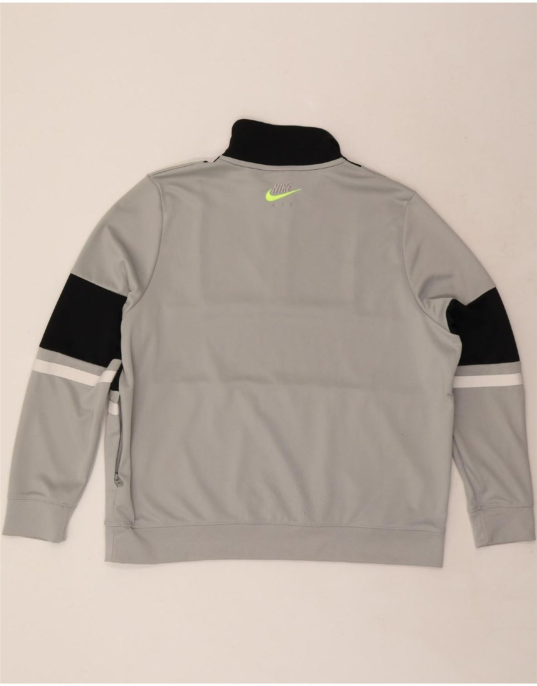 NIKE Herren-Sweatshirt mit grafischem Reißverschluss am Hals, groß, Grau, Farbblock