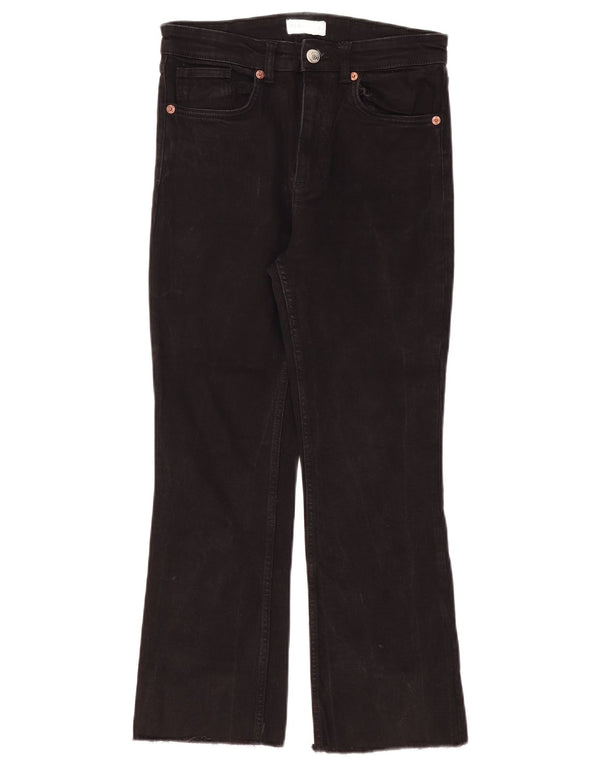 Zara Damen Bootcut-Jeans mit hoher Taille, EU 40, Mittel W30 L26, Schwarz