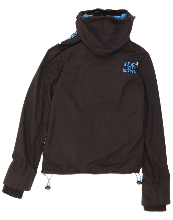 Superdry Damen Windcheater mit Kapuze, Windjacke, Gr. 10, Schwarz