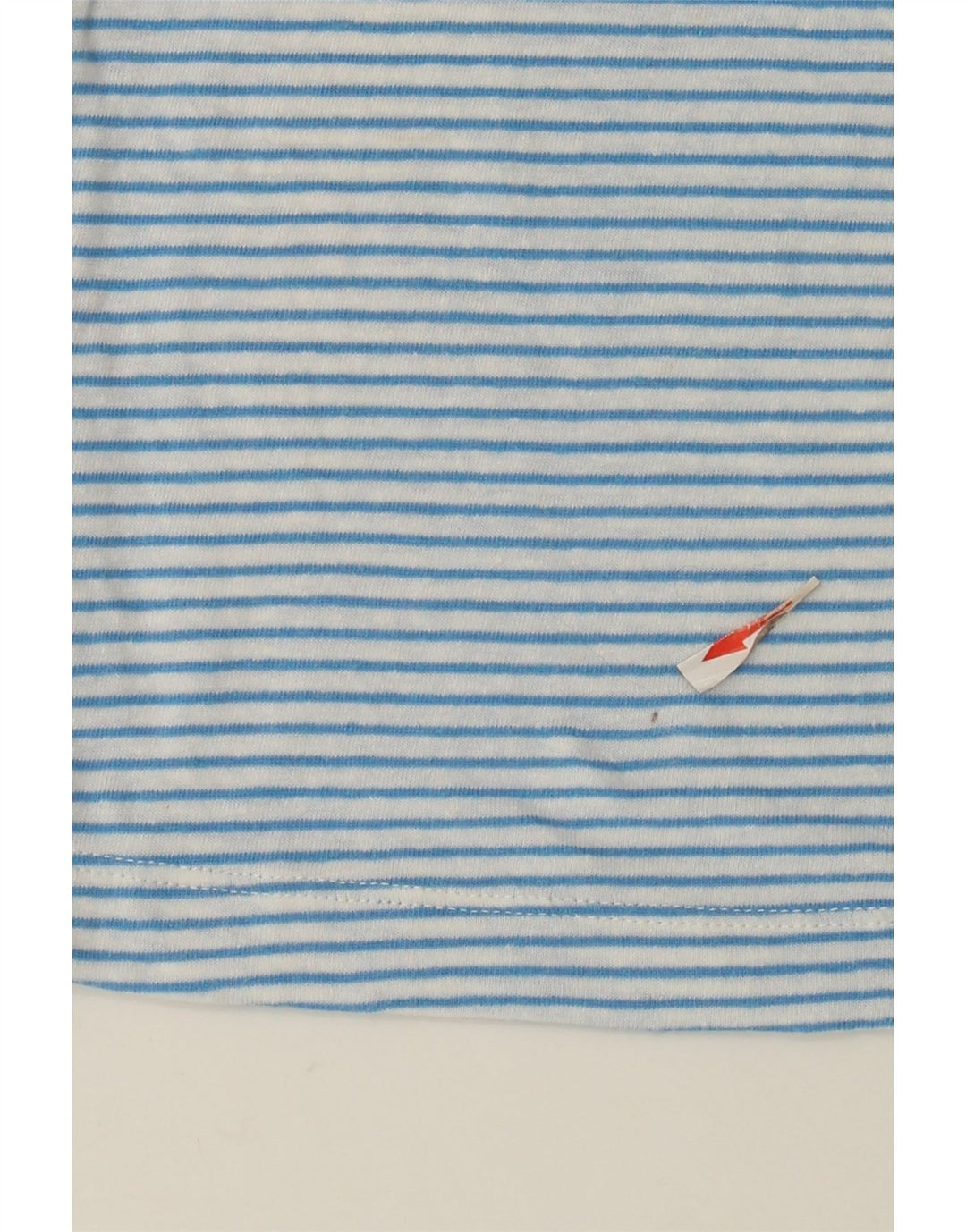 Marks & Spencer Damen T-Shirt Top UK 12 Mittelblau gestreiftes Leinen