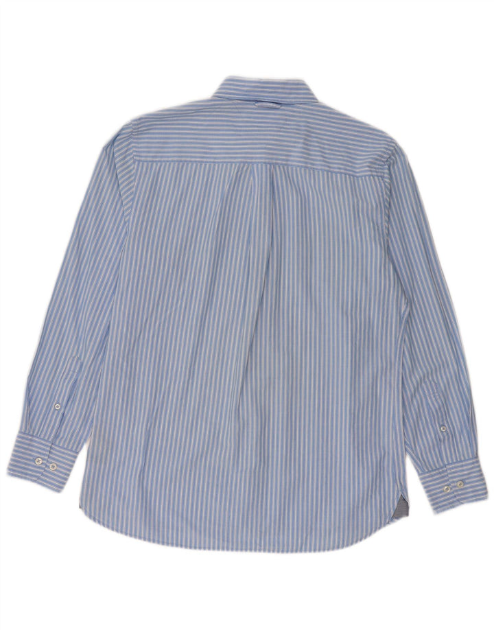 Tommy Hilfiger Herren-Hemd mit individueller Passform, mittelblaue Nadelstreifen-Baumwolle