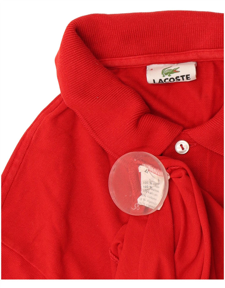 Lacoste Herren-Poloshirt, Größe 4, mittelrote Baumwolle