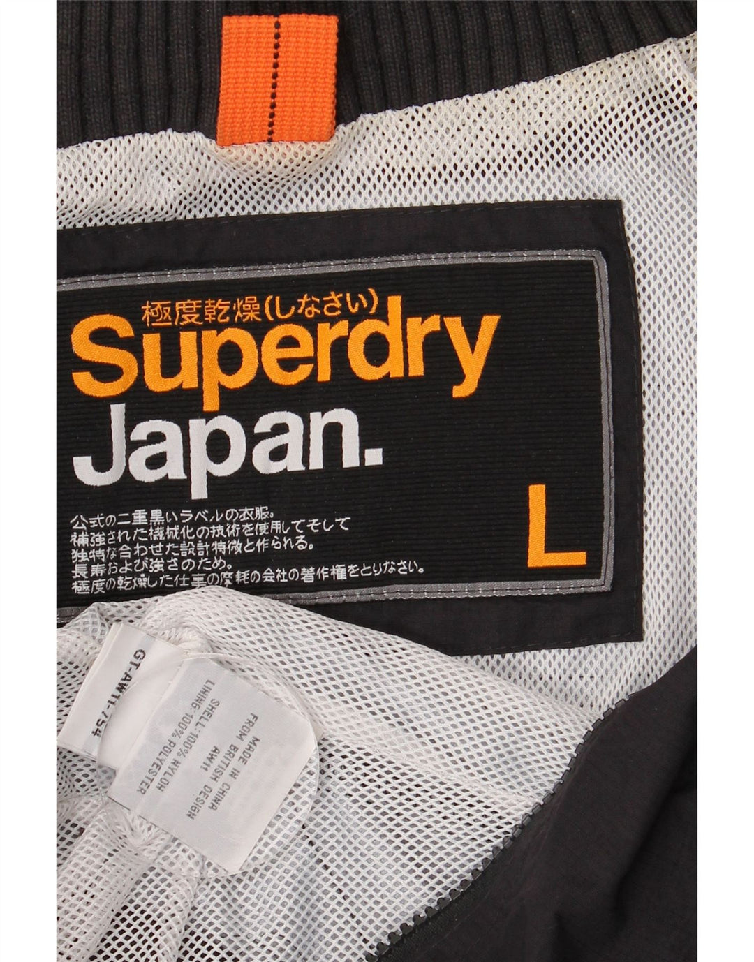 Superdry Damen Regenjacke UK 16 Large Schwarz Nylon