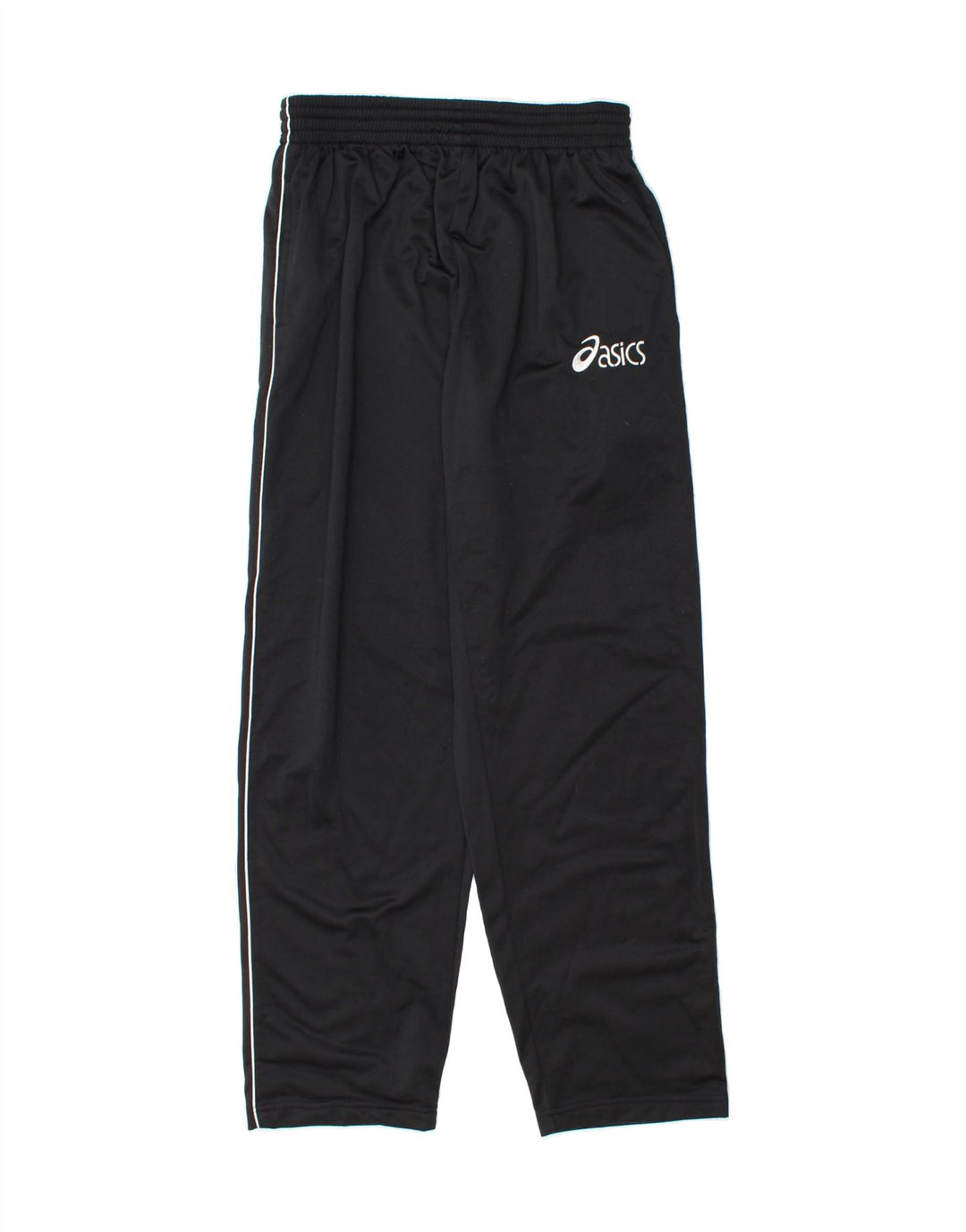 ASICS Boys Graphic Tracksuit Trousers 13-14 Years XL Black Polyester Vintage Asics and Second-Hand Asics from Messina Hembry 