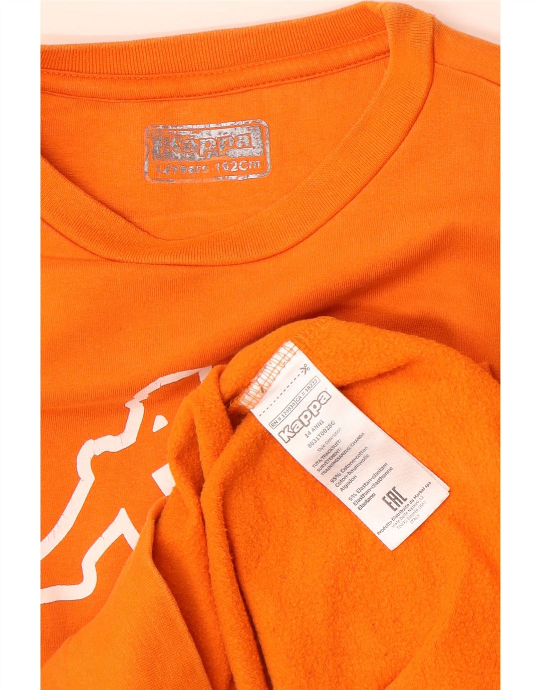 Kappa Grafik-Sweatshirt für Jungen, 13–14 Jahre, orangefarbene Baumwolle