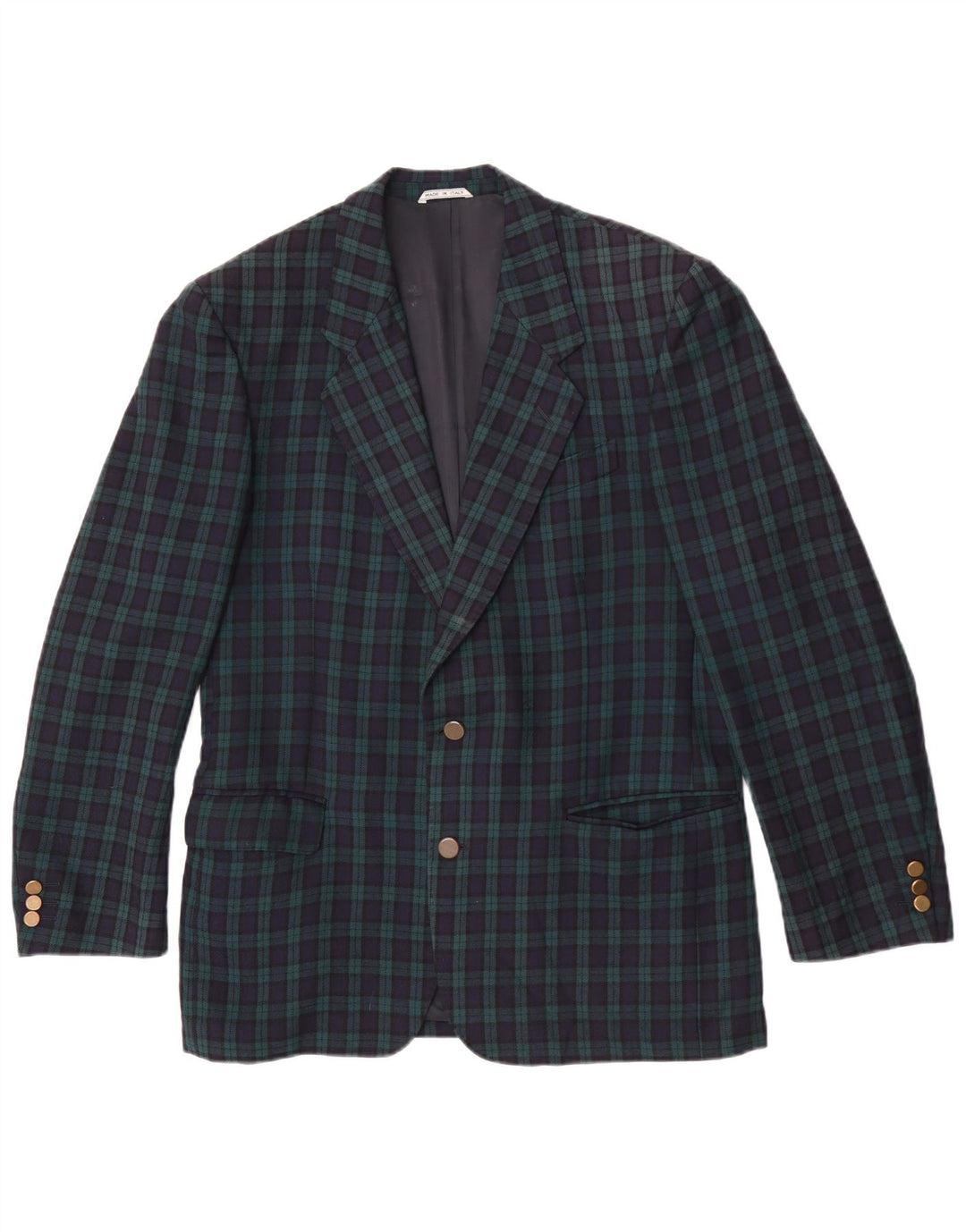 Highland Herren-Blazer mit 2 Knöpfen, IT 50, große grün karierte Wolle