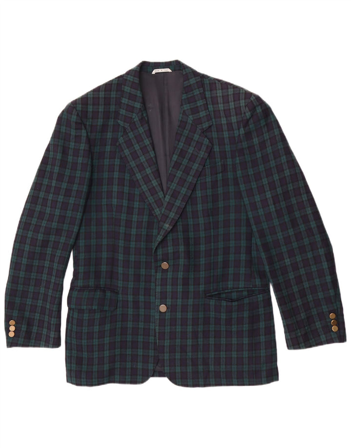 Highland Herren-Blazer mit 2 Knöpfen, IT 50, große grün karierte Wolle
