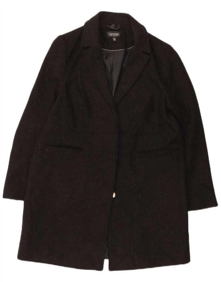 Topshop Damenmantel UK 12 Mittelschwarzes Polyester