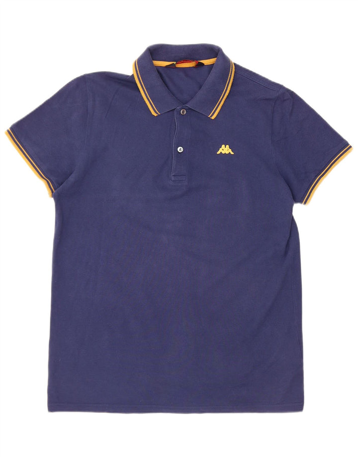Kappa Herren-Poloshirt, groß, marineblau, gestreift, Baumwolle