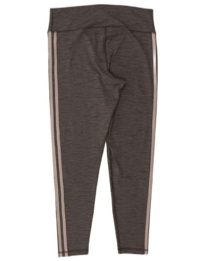 Adidas Damen Leggings UK 16/18 Large Grau Polyester