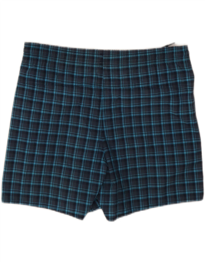 Adidas Herren-Badeshorts, klein, marineblau, kariert, Polyester