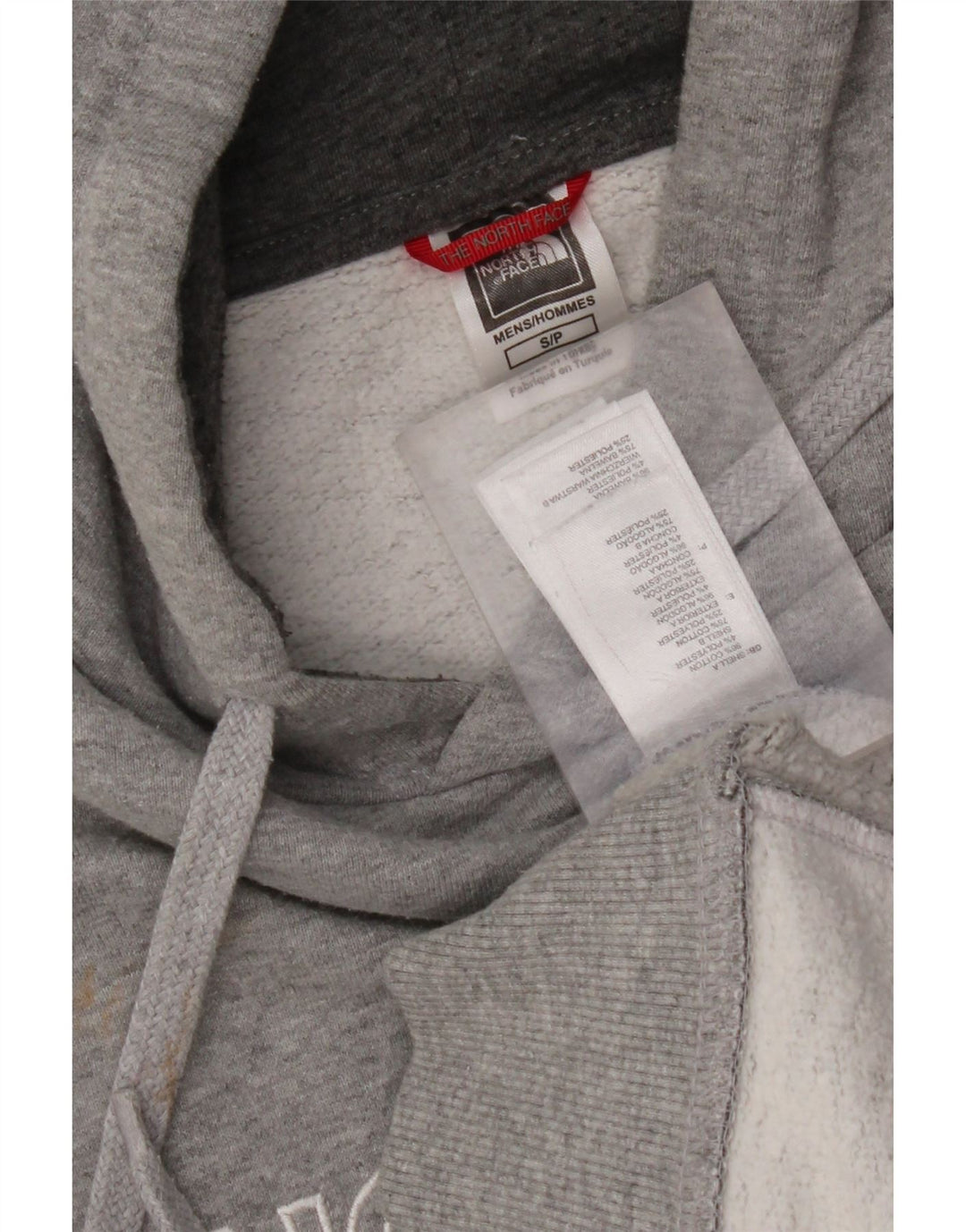 THE NORTH FACE Herren-Kapuzenpullover mit Grafik, Größe S, Grau, Farbblock-Baumwolle