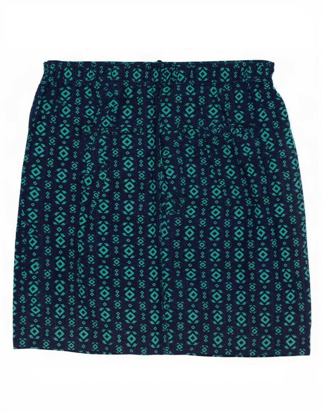 Marks & Spencer Damen A-Linienrock UK 12 Medium W30 Marineblau Geometrisch