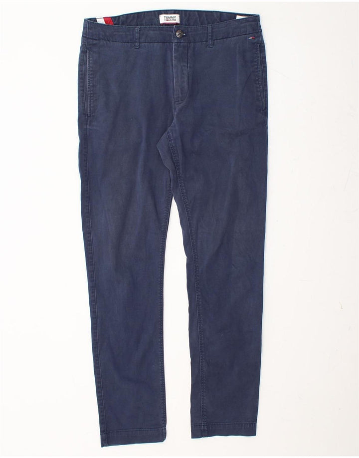 TOMMY HILFIGER Herren Slim Chinohose W32 L30 Marineblaue Baumwolle