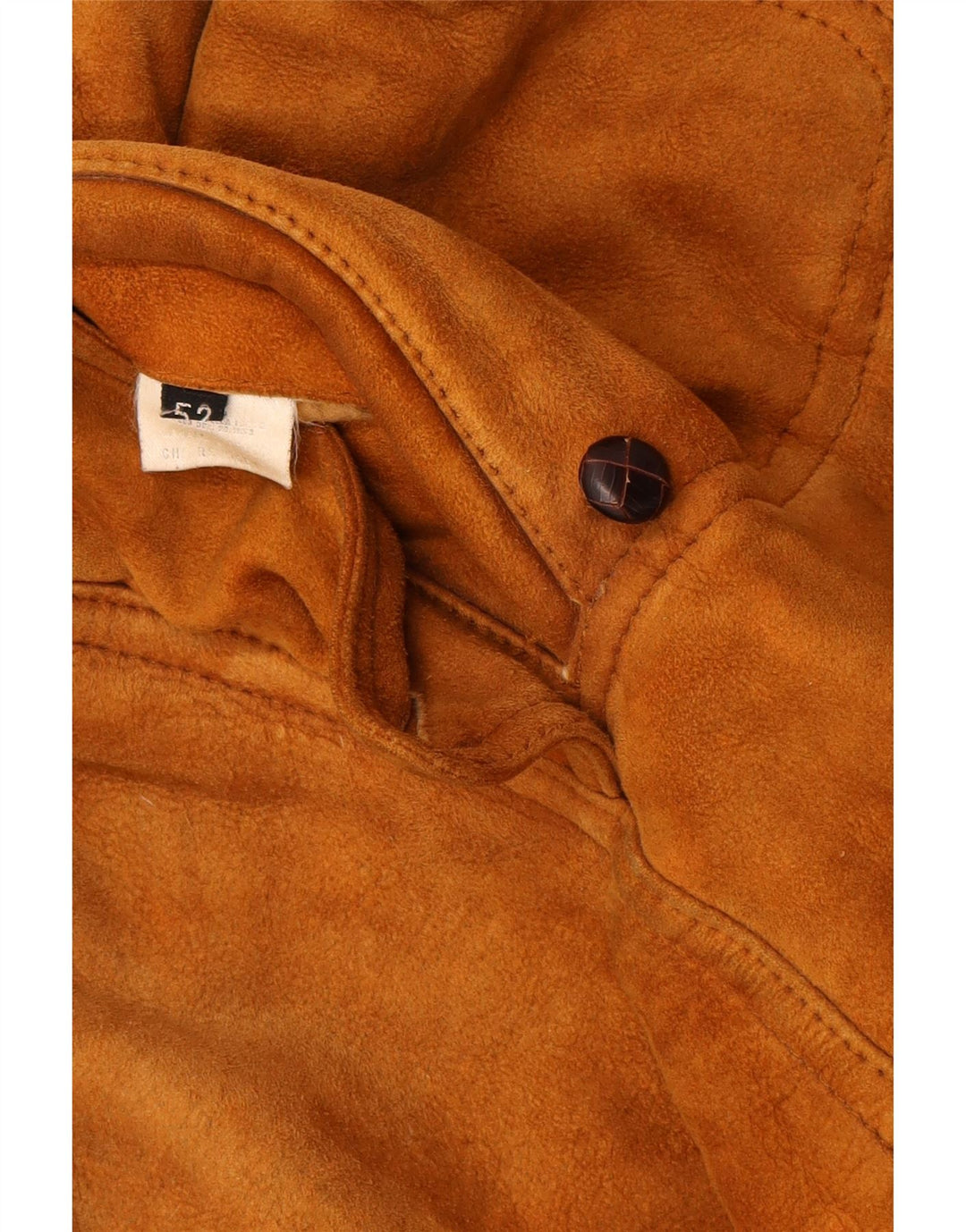 VINTAGE Herren Shearling Mantel IT 52 XL Braunes Leder