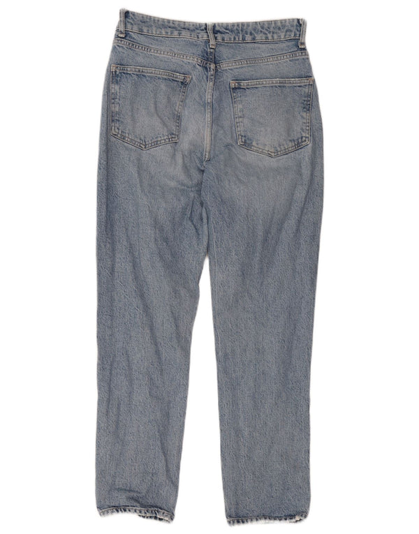 Zara Damen-Jeans mit hoher Taille, kurz geschnitten, EU 40, mittelgroß, W30, L26, blaue Baumwolle