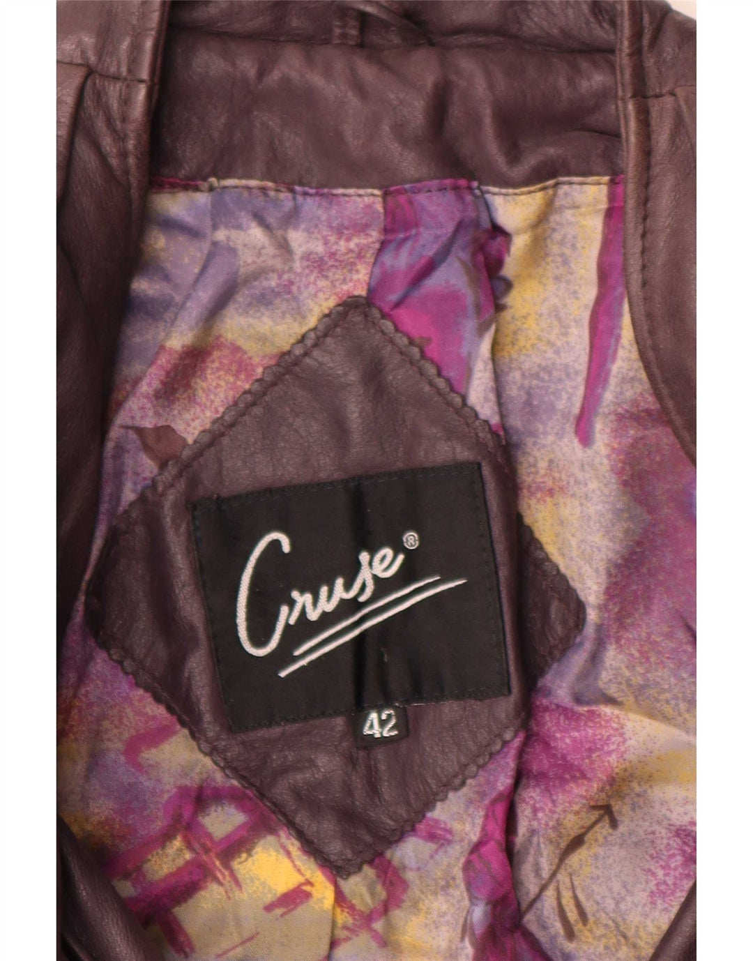Cruse Damen Zweireiher-Blazer aus Leder, EU 42, Größe L, Lila