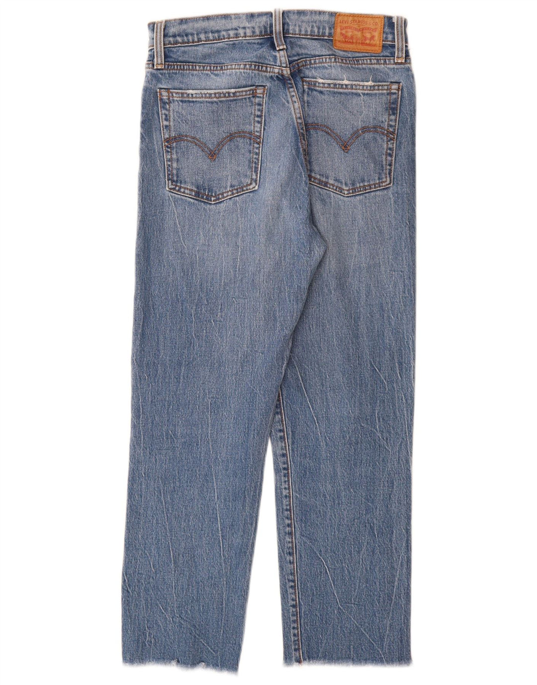 Levi's Damen Distressed Straight Jeans W27 L26 Blaue Baumwolle