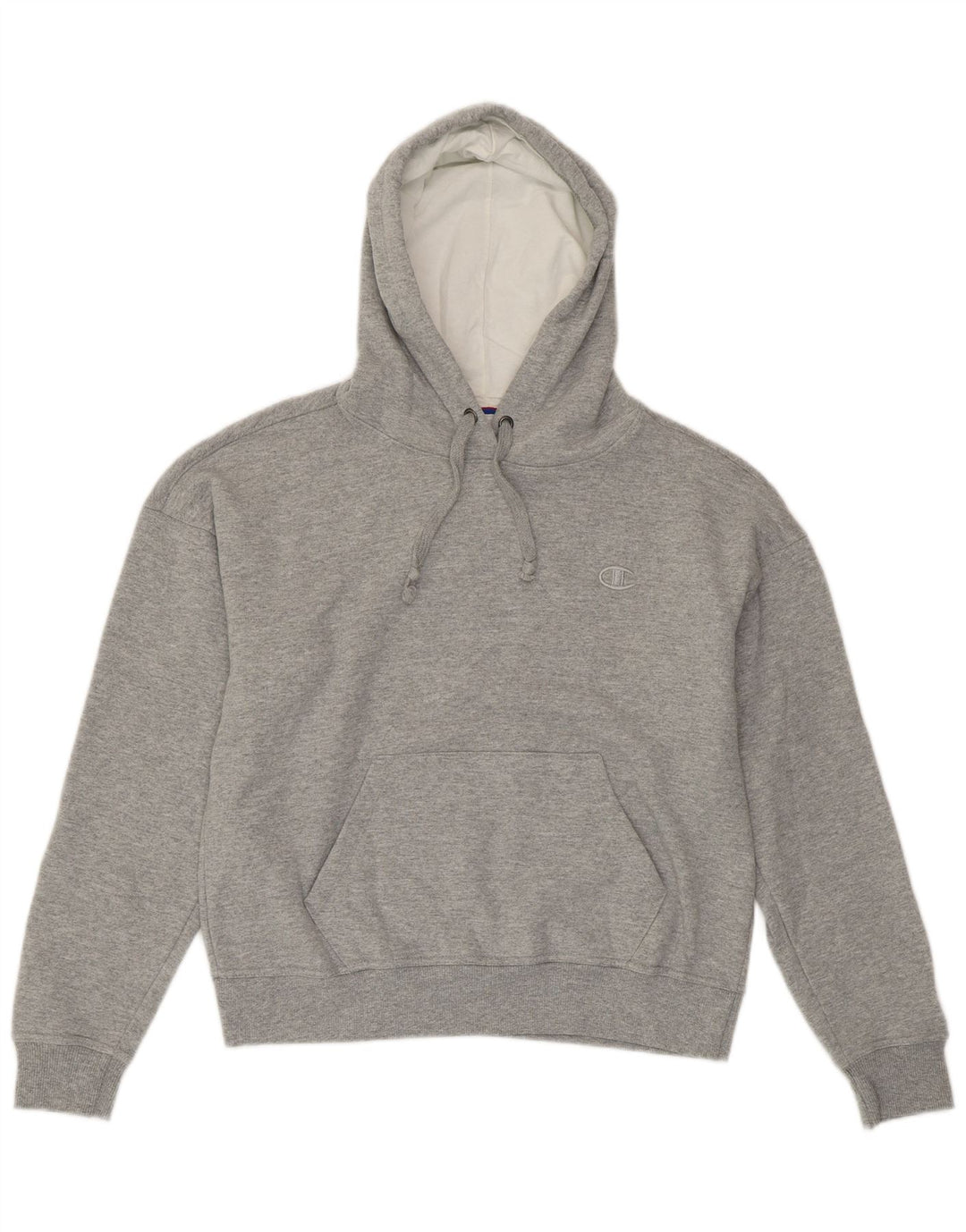 CHAMPION Damen-Übergroßer Kapuzenpullover UK 6 XS Graue Baumwolle