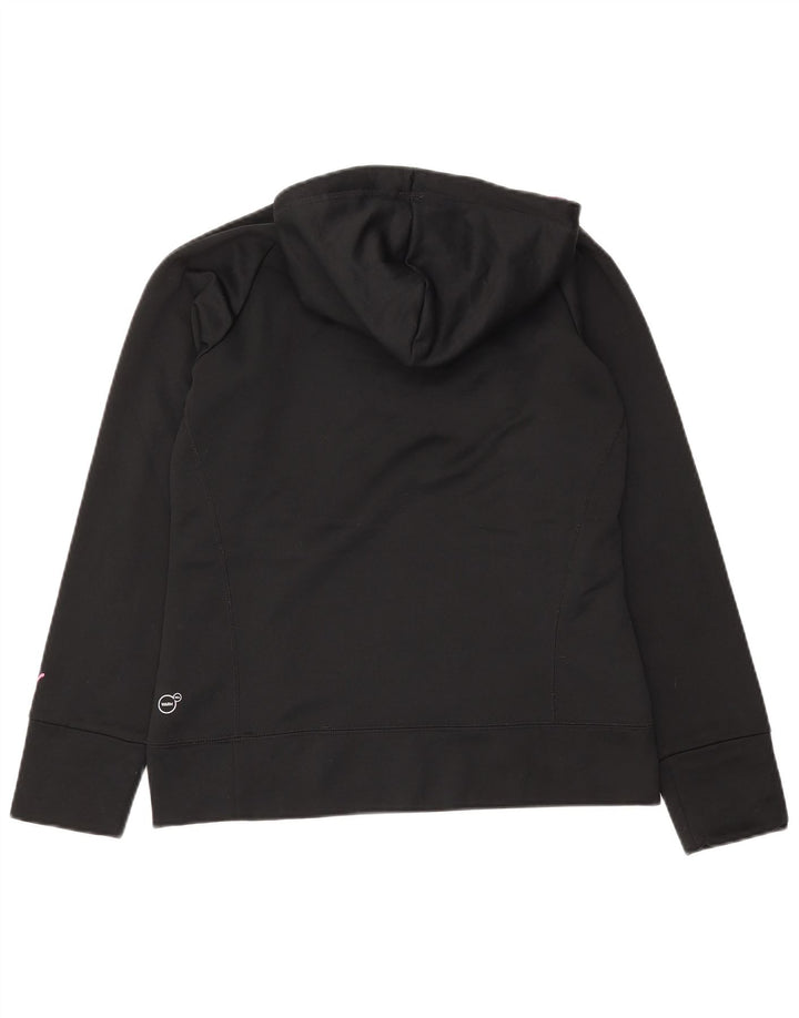 PUMA Damen Graphic Hoodie Pullover UK 12 Medium Schwarz Polyester