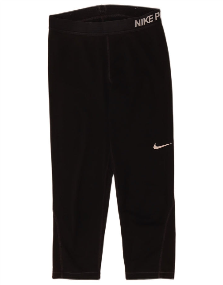 Nike Womens Graphic Capri Leggings UK 12 Medium Schwarz