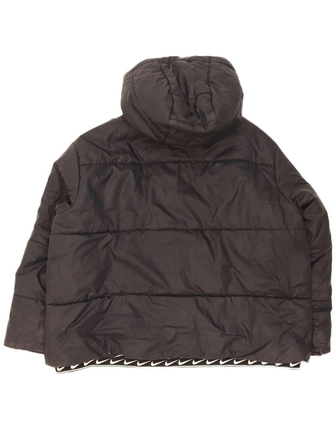Nike Damen-Kapuzen-Übergröße, gepolsterte Jacke, UK 20 2XL, schwarzes Polyester
