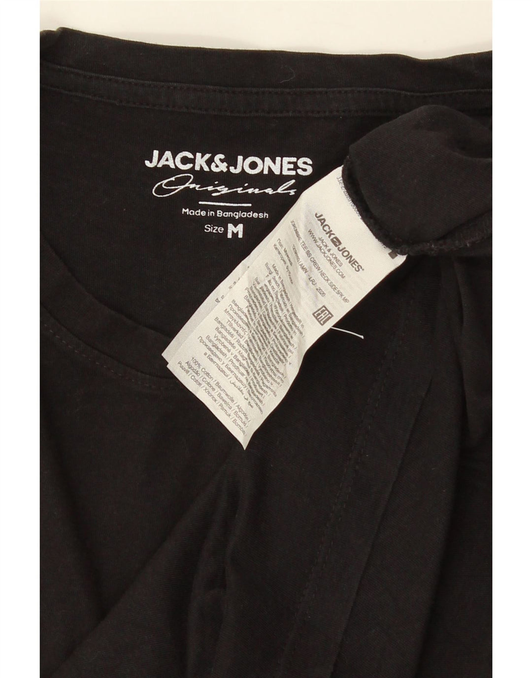 JACK & JONES Herren Grafik-T-Shirt-Oberteil aus mittelschwarzer Baumwolle