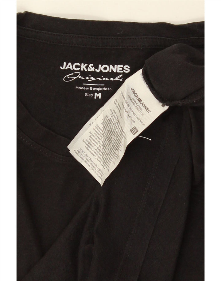 JACK & JONES Herren Grafik-T-Shirt-Oberteil aus mittelschwarzer Baumwolle