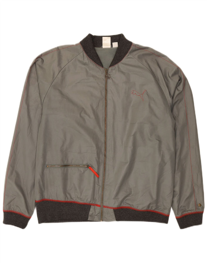 Puma Herren Bomberjacke UK 38 Mittelgrauer Farbblock
