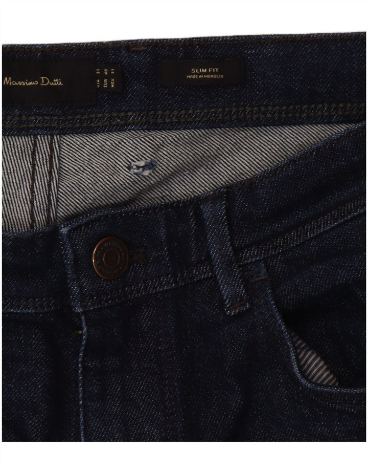 Massimo Dutti Herren Slim Jeans EU 40 Medium W31 L28 Marineblau Baumwolle