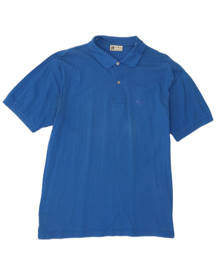 Sergio Tacchini Herren Poloshirt IT 50 Mittelblaue Baumwolle