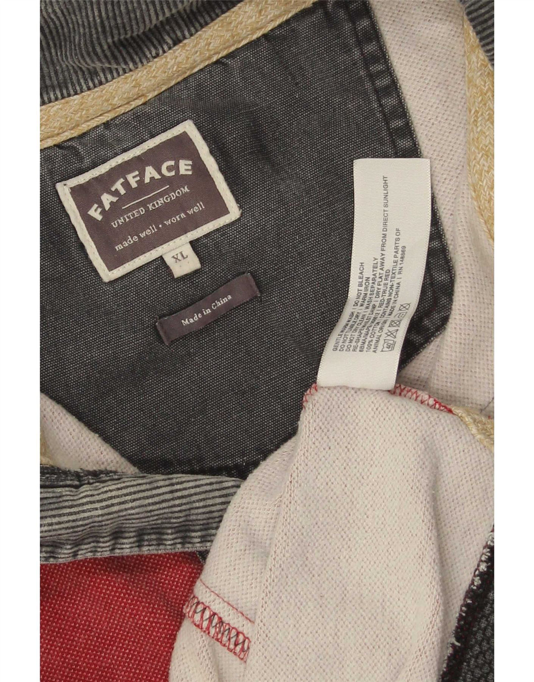 Fat Face Herren-Sweatshirt mit Reißverschluss am Hals, XL, rote Baumwolle