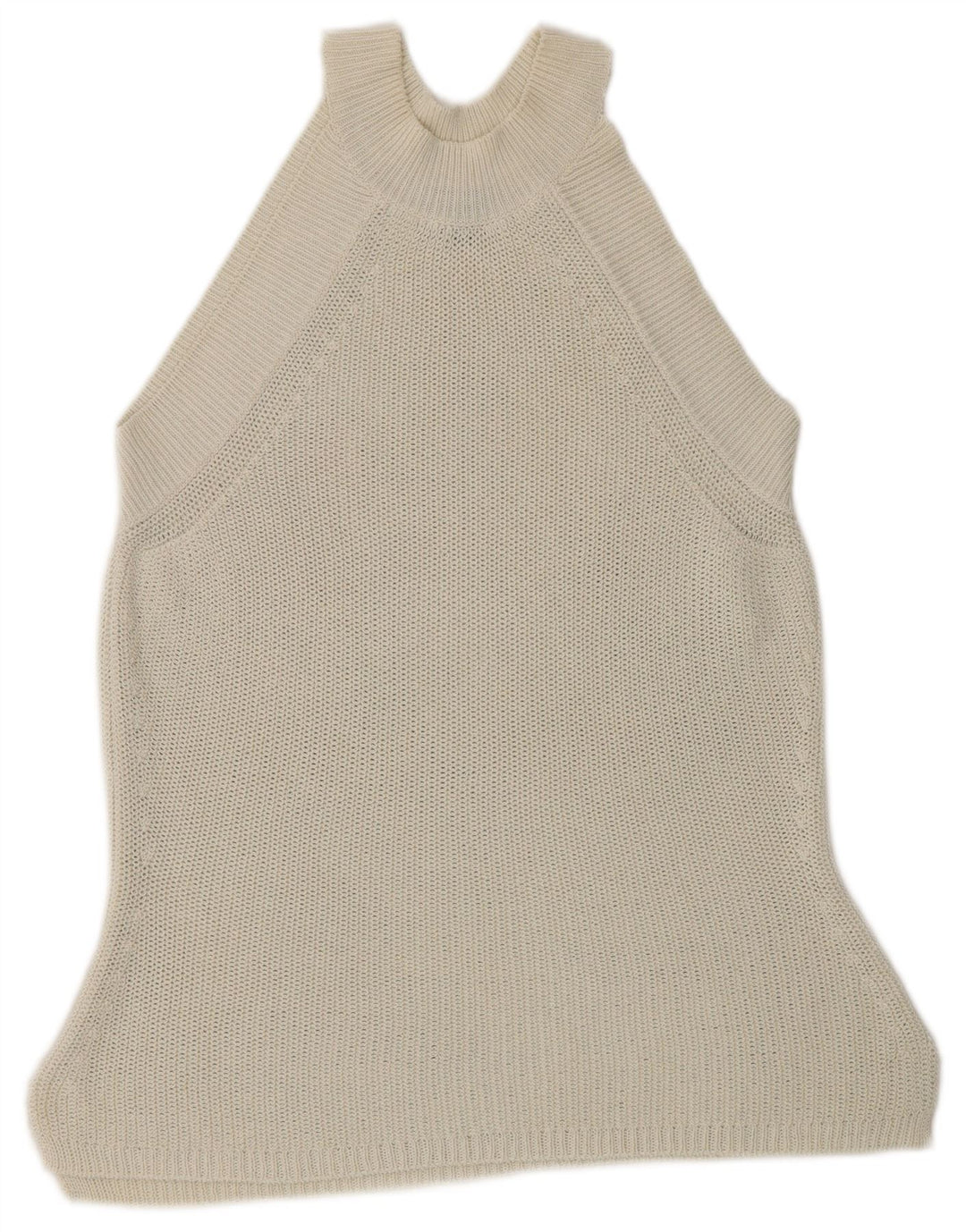 Massimo Dutti Damen Strick-Neckholder-Top UK 10 Small Off White